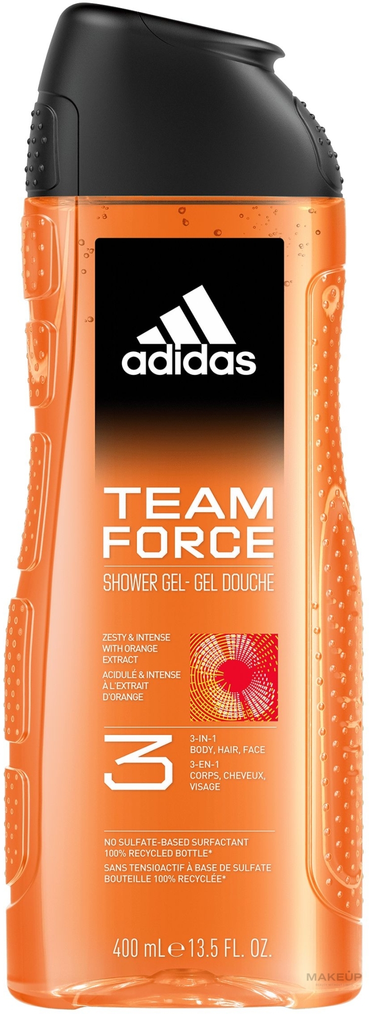 Adidas Team Force Shower Gel 3-In-1 - Żel pod prysznic — Zdjęcie 400 ml