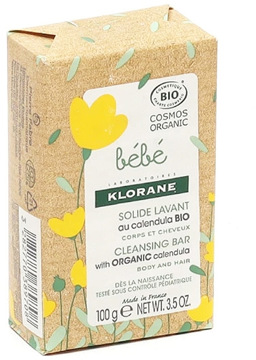 Mydło dla dzieci do ciała i włosów - Klorane Bebe Cleansing Bar With Organic Calendula — Zdjęcie N2