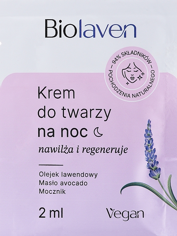 Nawilżająco-regenerujący krem do twarzy na noc - Biolaven Night Face Cream  — Zdjęcie N1