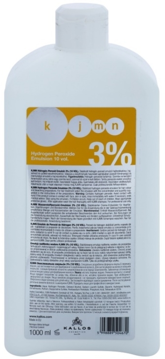 Utleniacz do włosów 3% - Kallos Cosmetics KJMN Hydrogen Peroxide Emulsion