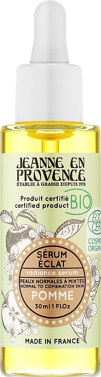 Serum rozświetlające do twarzy Jabłko - Jeanne en Provence BIO Apple Radiance Serum