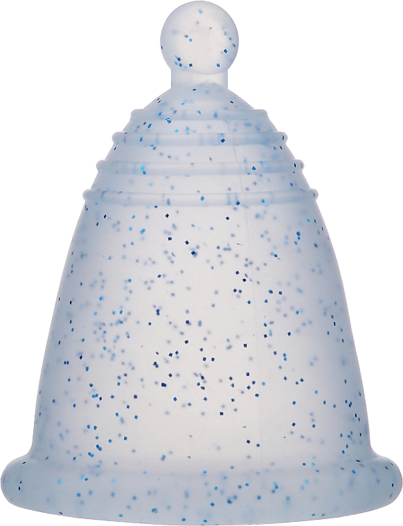 Kubeczek menstruacyjny, rozmiar M, brokatowy niebieski - MeLuna Classic Menstrual Cup  — Zdjęcie N1