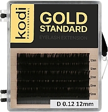 Sztuczne rzęsy Gold Standart D 0.12 (6 rzędów: 12 mm) - Kodi Professional — Zdjęcie N1