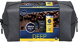 Kup Zestaw - Nivea Men Deep Gift Set (ash/lot/100ml + sh/gel/250ml + deo/50ml + cr/150ml + bag)