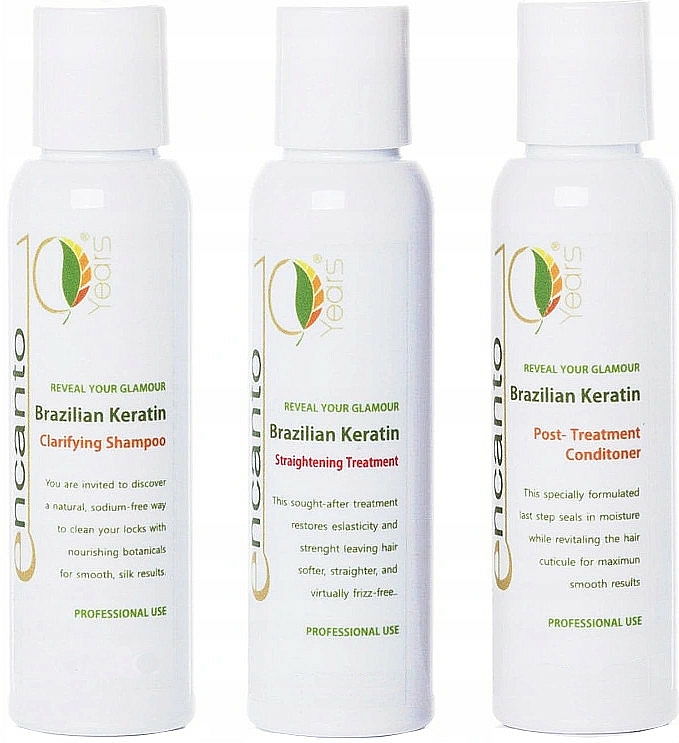 Zestaw - Encanto Brazilian Keratin Treatment Kit (shmp/473ml + treatm/473ml + cond/473ml) — Zdjęcie N1