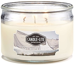 Kup Świeca zapachowa w słoiku z trzema knotami - Candle-Lite Company Soft White Cotton Candle