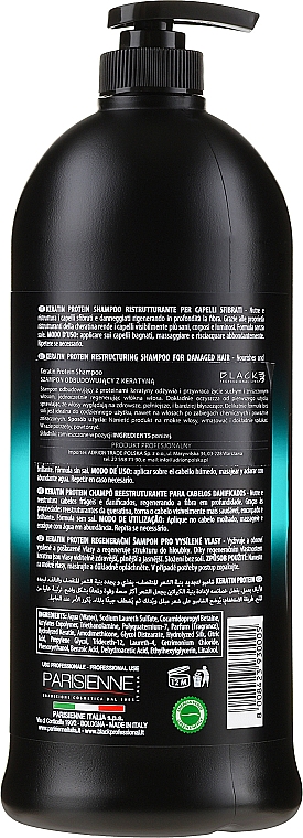 Restrukturyzujący szampon do włosów zniszczonych z proteinami keratyny - Black Professional Line Keratin Protein Restructuring Shampoo — Zdjęcie N3