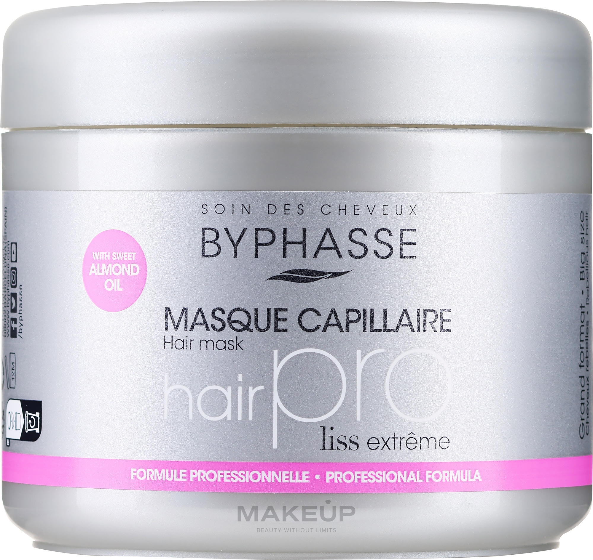 Wygładzająca maska nabłyszczająca do włosów - Byphasse Hair Pro Mask Liss Extreme — Zdjęcie 500 ml