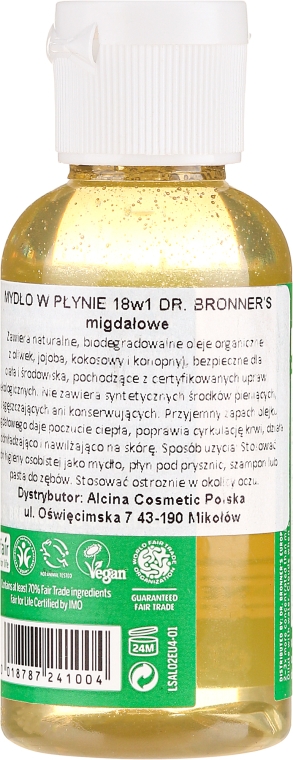 Mydło w płynie Migdały - Dr Bronner’s 18-in-1 Pure Castile Soap Almond — Zdjęcie N2