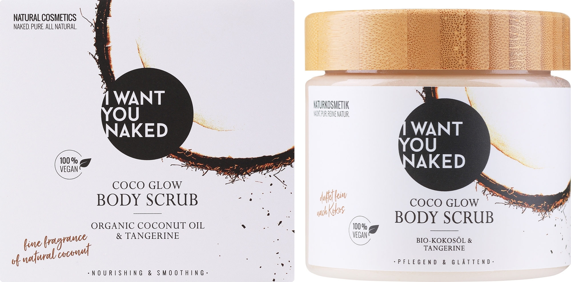 Peeling do ciała z organicznym olejem kokosowym i mandarynką - I Want You Naked Coco Glow Scrub — Zdjęcie 500 ml