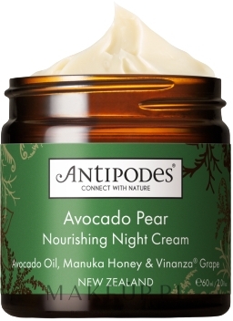 Odżywczy krem do twarzy na noc - Antipodes Avocado Pear Nourishing Night Cream — Zdjęcie 60 ml