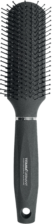 Masująca szczotka do włosów, czarna - Titania Salon Professional — Zdjęcie N1