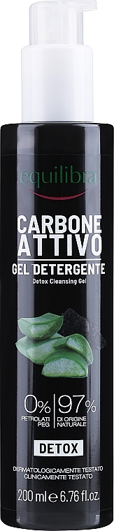 PRZECENA! Detoksykujący żel do mycia twarzy z węglem aktywnym - Equilibra Active Charcoal Detox Cleansing Gel * — Zdjęcie N1