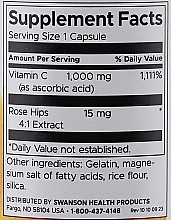 Suplement diety Witamina C z dzikiej róży, 1000 mg. - Swanson Vitamin C With Rose Hips Extract — Zdjęcie N4