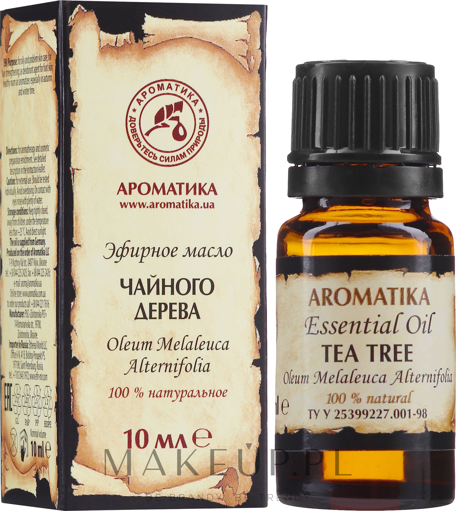 100% naturalny olejek eteryczny Drzewo herbaciane - Aromatika  — Zdjęcie 10 ml