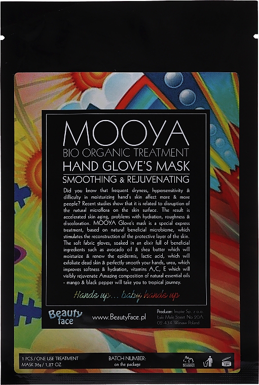 Głęboko regenerująca maska na zniszczone dłonie - Beauty Face Mooya Bio Organic Treatment Mask — Zdjęcie N4