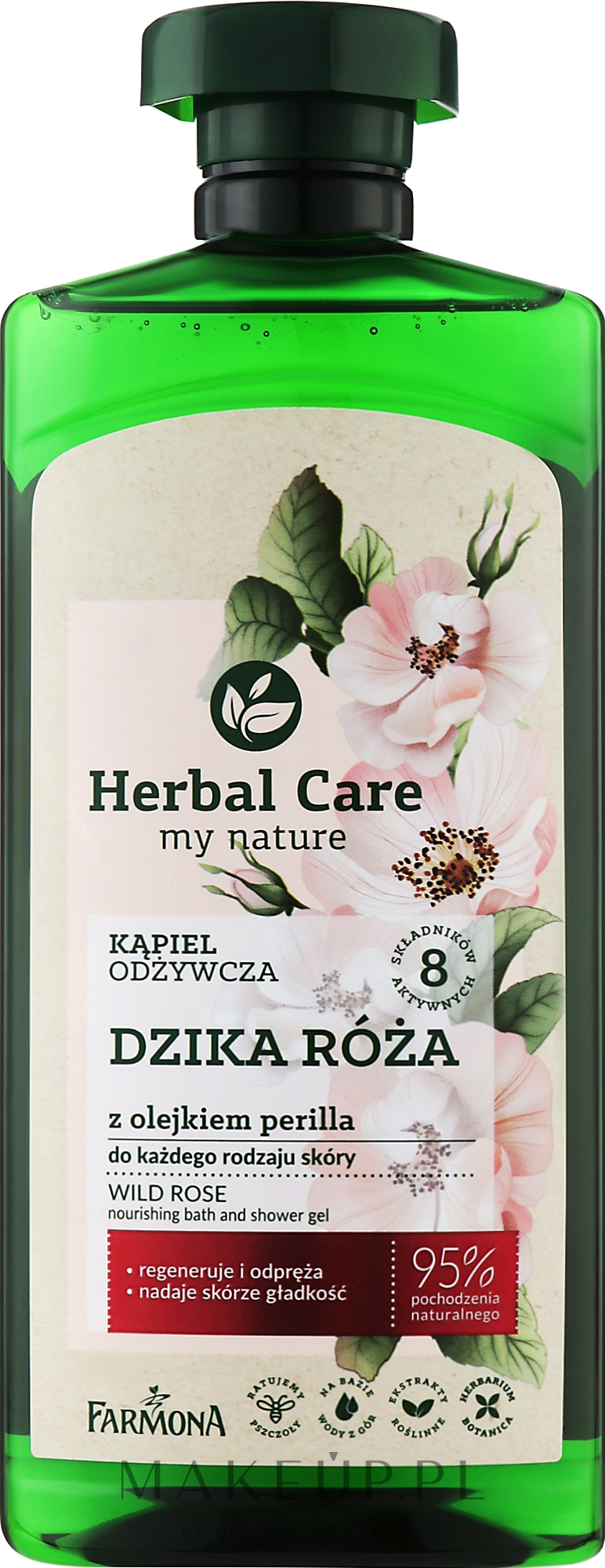 Kąpiel odżywcza Dzika róża z olejkiem perilla - Farmona Herbal Care My Nature — Zdjęcie 500 ml