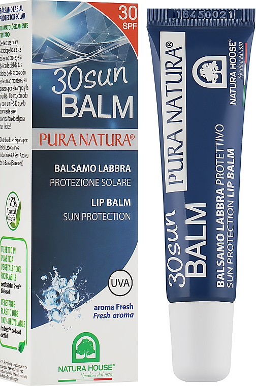 Ochronny balsam do ust z ekstraktami z nagietka i marchwi o świeżym zapachu - Natura House Lip Balm Sun Protection SPF30 — Zdjęcie N2