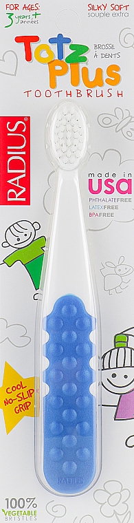 Szczoteczka do zębów dla dzieci, niebiesko-biała - Radius Tots Plus Toothbrush — Zdjęcie N1
