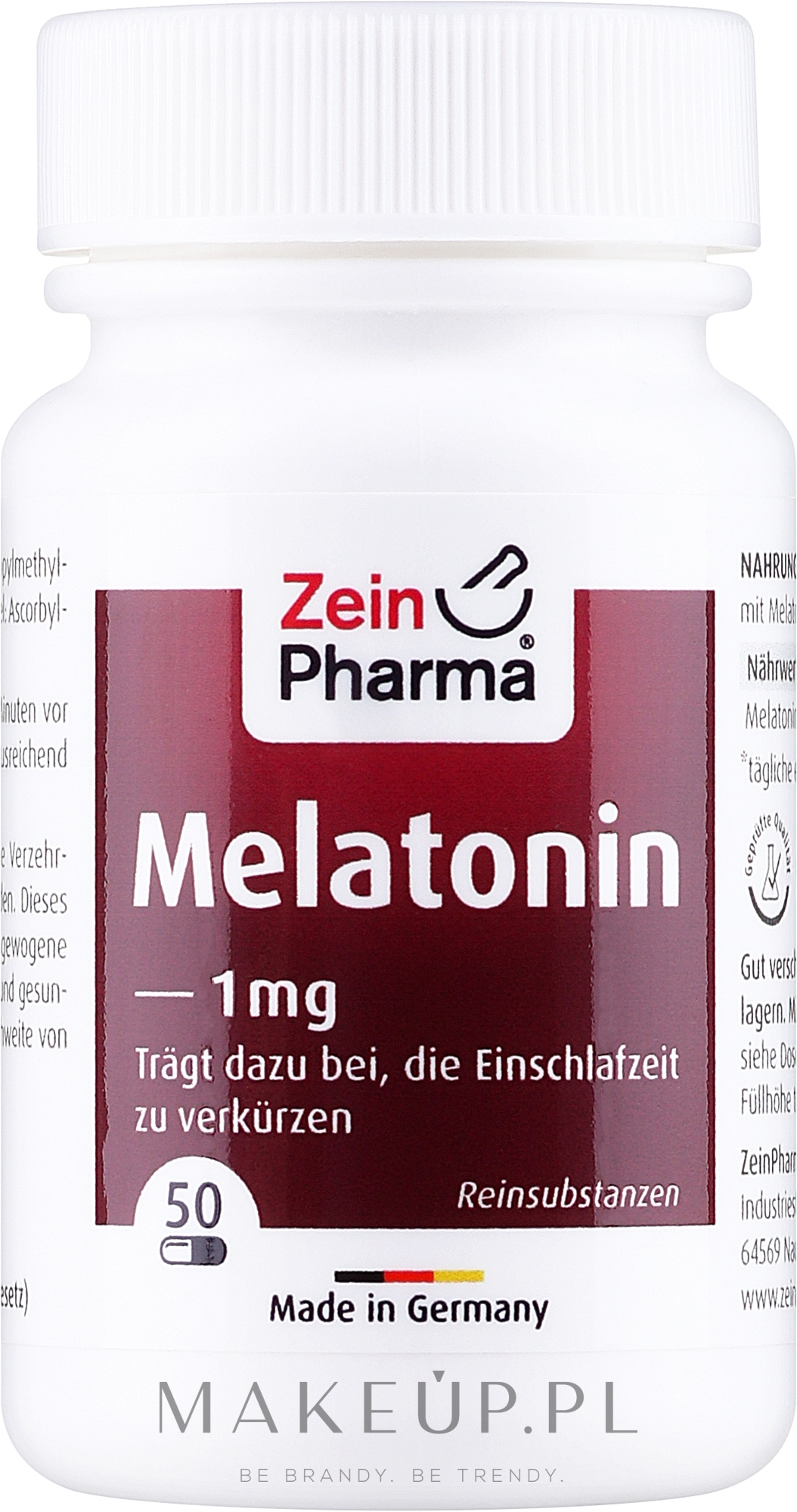 Kapsułki Melatonina, 1 mg - ZeinPharma Melatonin — Zdjęcie 50 szt.