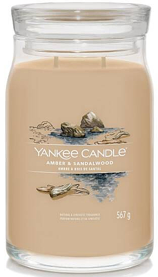 Świeca zapachowa w słoiku Amber & Sandalwood, 2 knoty - Yankee Candle Singnature — Zdjęcie N2