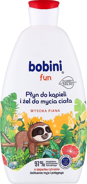 Żel-pianka do kąpieli o zapachu cytrusów - Bobini Fun Bubble Bath & Body High Foam Citrus — Zdjęcie N1