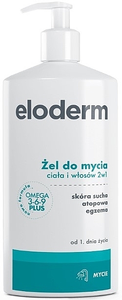 Żel do mycia ciała i włosów 2 w 1, od 1. dnia życia - Eloderm — Zdjęcie N1