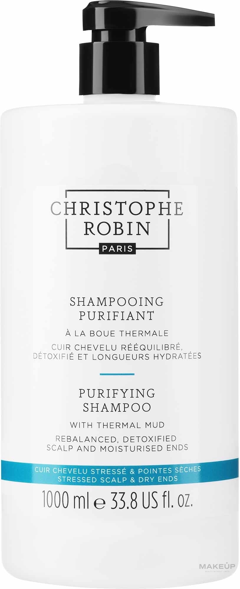 Szampon oczyszczający z błotem termalnym - Christophe Robin Purifying Shampoo With Thermal Mud — Zdjęcie 1000 ml