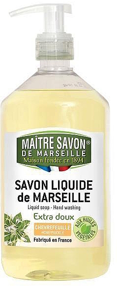 Mydło marsylskie w płynie Wiciokrzew - Maitre Savon De Marseille Savon Liquide De Marseille Chevrefeuille Liquid Soap — Zdjęcie N1