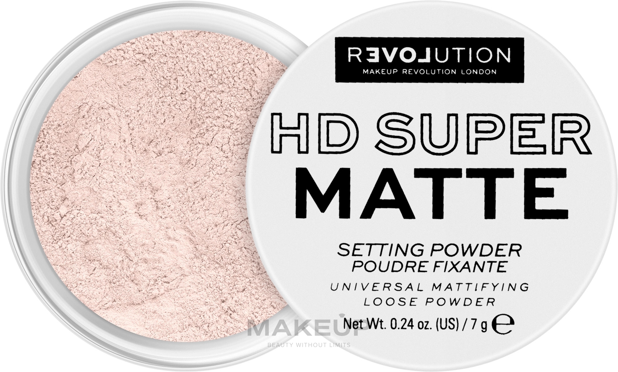 Utrwalający sypki puder matujący - Relove by Revolution HD Super Matte Setting Powder — Zdjęcie 7 g