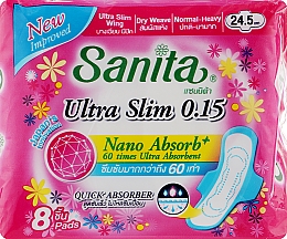 Kup Ultra-cienkie podpaski higieniczne ze skrzydełkami, 24,5 cm, 8 sztuk - Sanita Dry & Fit Ultra Slim Wing