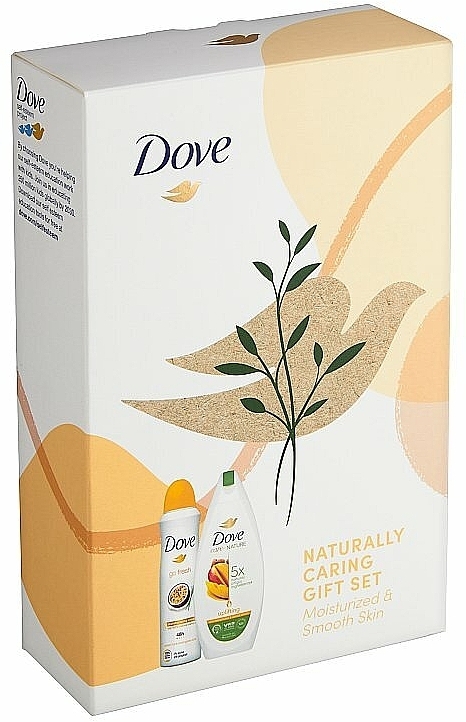 Zestaw - Dove Naturally Caring Gift Set (sh/gel/250ml + deo/spray/150ml) — Zdjęcie N2