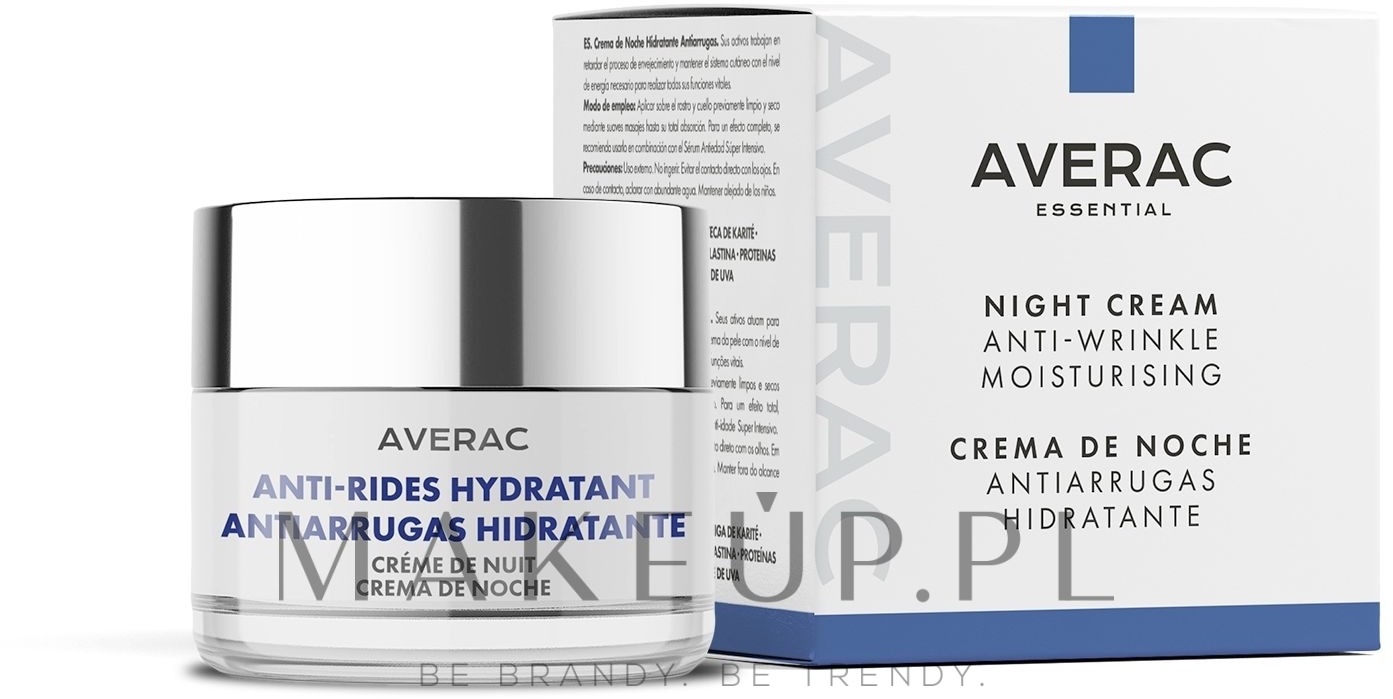 Nawilżający krem ​​przeciwzmarszczkowy na noc - Averac Essential Anti-Rides Hydrating Night Cream — Zdjęcie 50 ml