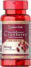 Suplement diety Żurawina, 500 mg - Puritan's Pride Cranberry Naturally Sourced One Per Day — Zdjęcie N1