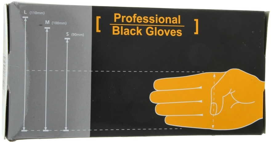 Rękawice z lateksu Professional Black, średnie - Comair — Zdjęcie N2