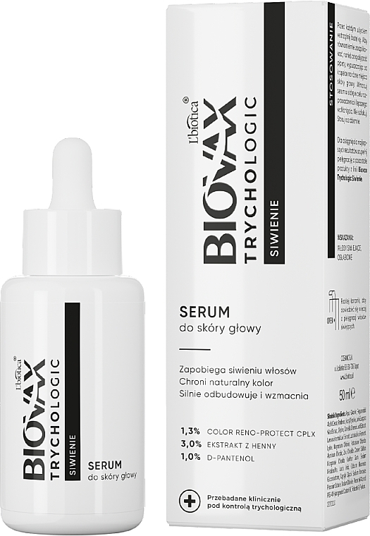 Serum do skóry głowy Siwienie - L'biotica Biovax Trychologic — Zdjęcie N2