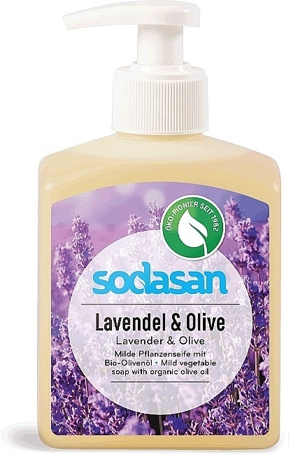 Kojące mydło w płynie Lawenda i oliwka - Sodasan Liquid Lavender-Olive Soap