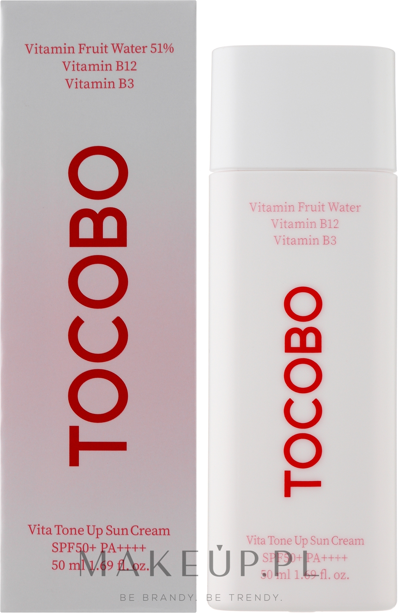 Barwiący filtr przeciwsłoneczny - Tocobo Vita Tone Up Sun Cream SPF50+ PA++++ — Zdjęcie 50 ml