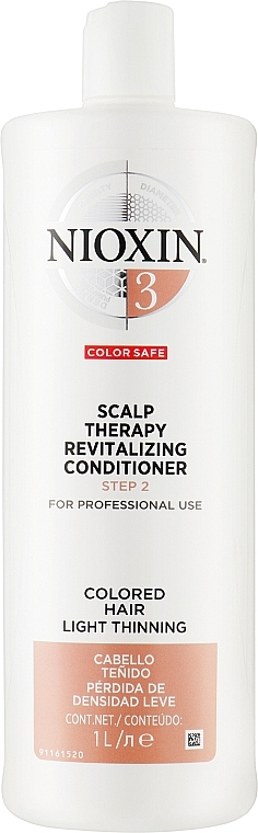 Rewitalizująca odżywka do skóry głowy i włosów farbowanych - Nioxin System 3 Color Safe Scalp Therapy Revitalizing Conditioner Step 2 — Zdjęcie N2