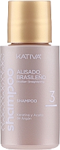 Zestaw do keratynowego prostowania włosów - Kativa Alisado Brasileno Con Glyoxylic & Keratina Vegetal Kit (shm 15 ml + mask 150 ml + shm 30 ml + cond 30 ml) — Zdjęcie N4