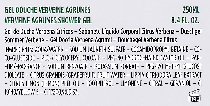 Żel pod prysznic Cytrusowa werbena - L'Occitane Verbena Shower Gel — Zdjęcie N2