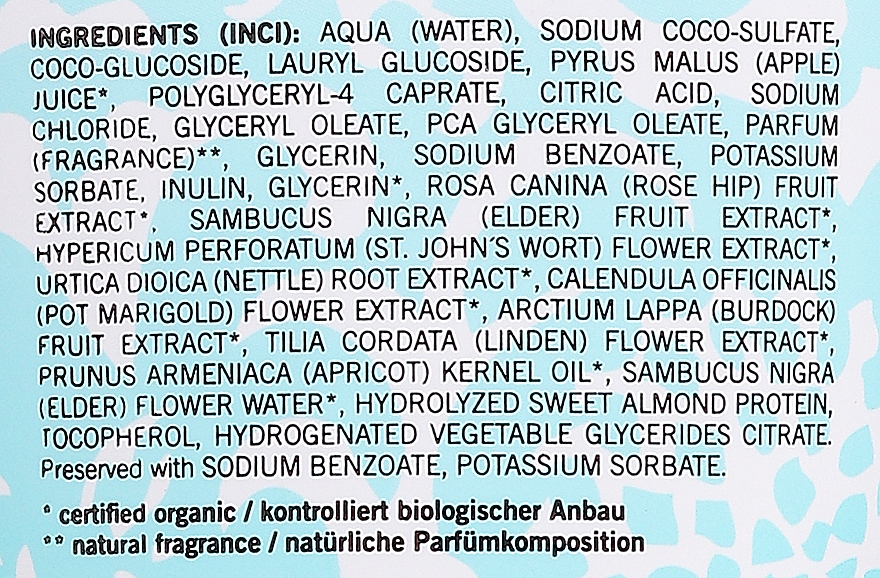 Szampon do włosów Morela i czarny bez - Benecos Natural Care Apricot & Elderflower Shampoo — Zdjęcie N2