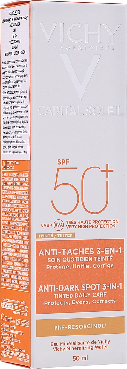 Krem zapobiegający przebarwieniom do twarzy SPF 50+ - Vichy Idéal Soleil Anti Dark Spots SPF 50+ — Zdjęcie N2