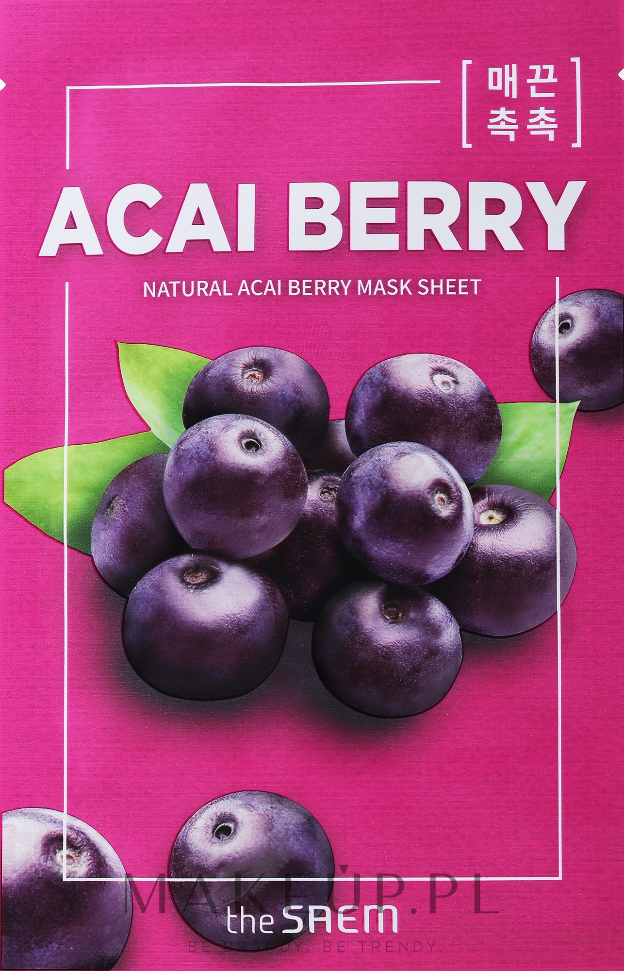 Maska w płachcie do twarzy Jagody acai - The Saem Natural Acai Berry Mask Sheet — Zdjęcie 21 ml