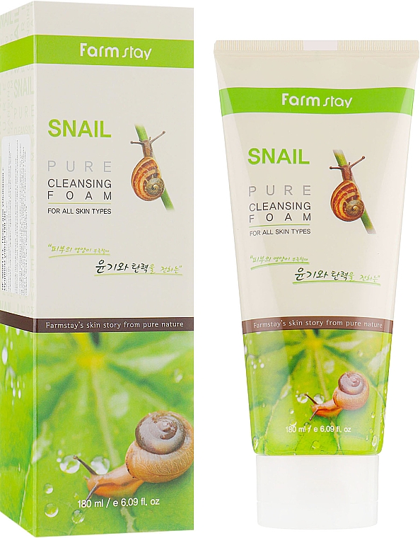 Oczyszczająca pianka do twarzy ze śluzem ślimaka - FarmStay Snail Pure Cleansing Foam
