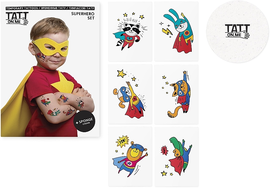 Tatuaż tymczasowy Zwierzęta - TATTon.me Superhero Set — Zdjęcie N1