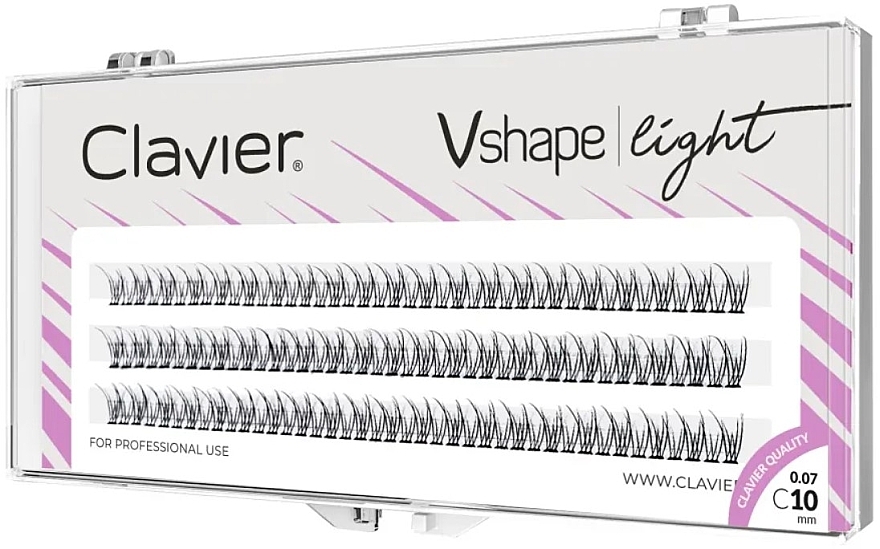 Sztuczne rzęsy, 10 mm - Clavier V-Shape Light Eyelashes — Zdjęcie N1