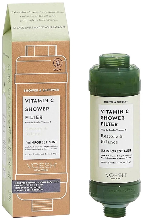 Filtr pod prysznic z witaminą C Leśny - Voesh Vitamin C Shower Filter Rainforest Mist — Zdjęcie N1
