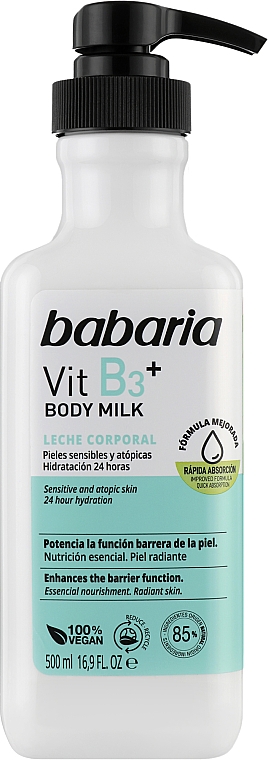 Mleczko do ciała z witaminą B3+ - Babaria Body Milk Vit B3+ — Zdjęcie N1