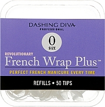 Kup Tipsy - Dashing Diva French Wrap Plus White 50 Tips (Size 0)